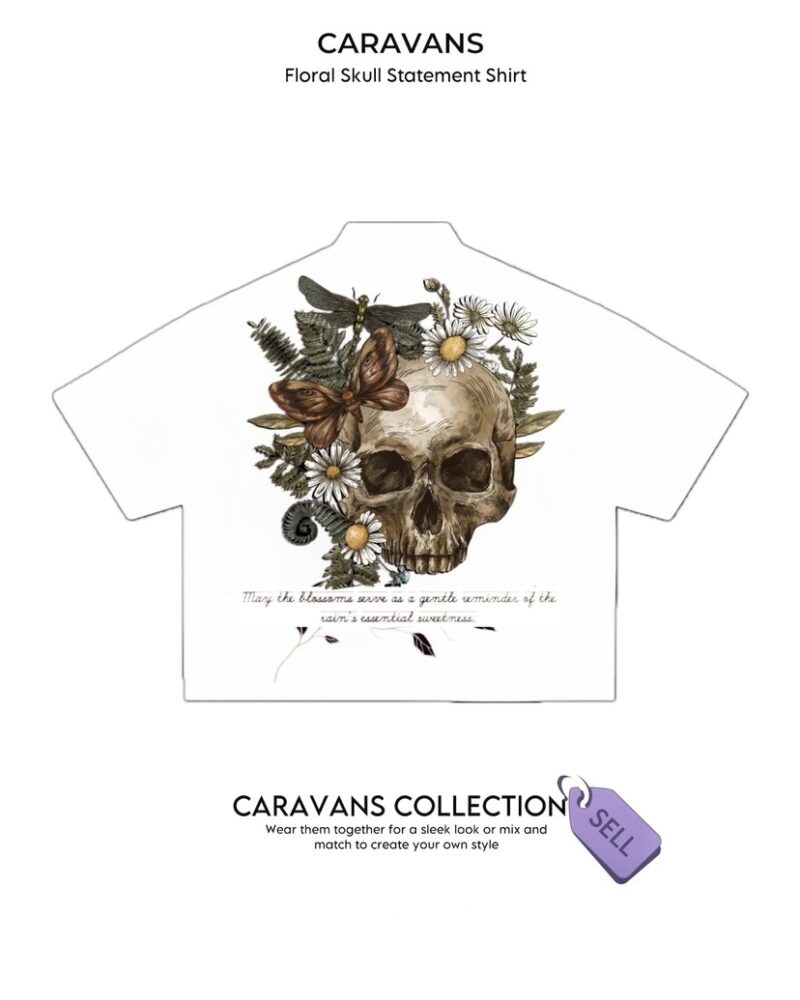 CARAVANS Floral Skull Shirt
